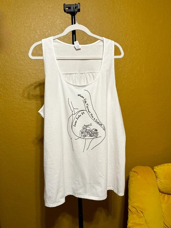 Custom Biker Graphic Plus Size Tank Top 3X - Thicc - Curvy - Body Positive - Picture 6 of 13